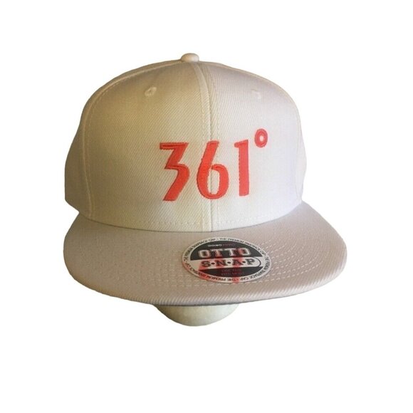 Otto White Snapback Hat With Red 361° Embroidery Adjustable Fit One Size Fits Mo - Picture 1 of 6